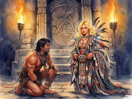 Tribal Guardian's Desire — Watercolor — Flux 2 Dev