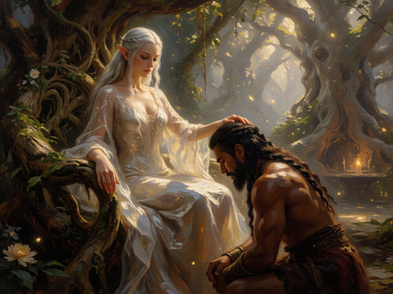 The Elven Queen's Champion — Oil Painting — Krea 2 Turbo