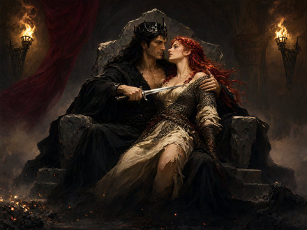 The Shieldmaiden and the Dark Lord — Classic Romance — Qwen Image 2.1