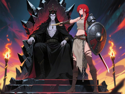 The Shieldmaiden and the Dark Lord — Anime — Qwen Image
