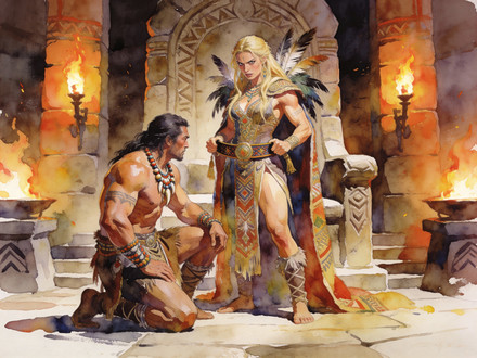 Tribal Guardian's Desire — Watercolor — Seedream V4.5